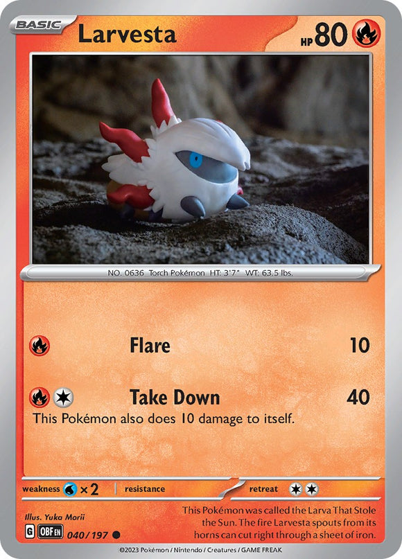 Larvesta [040/197] [Obsidian Flames] Reverse Holofoil