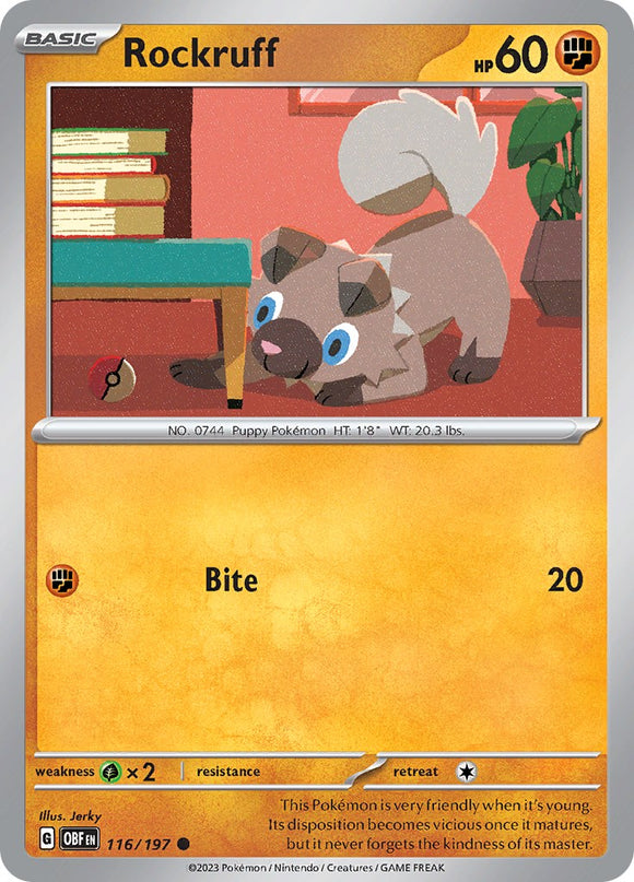 Rockruff [116/197] [Obsidian Flames] Reverse Holofoil
