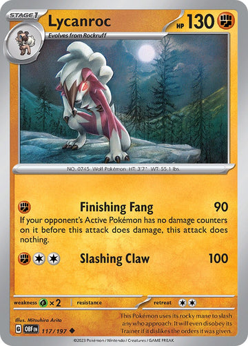 Lycanroc [117/197] [Obsidian Flames] Reverse Holofoil