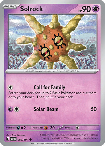 Solrock [093/197] [Obsidian Flames] Reverse Holofoil