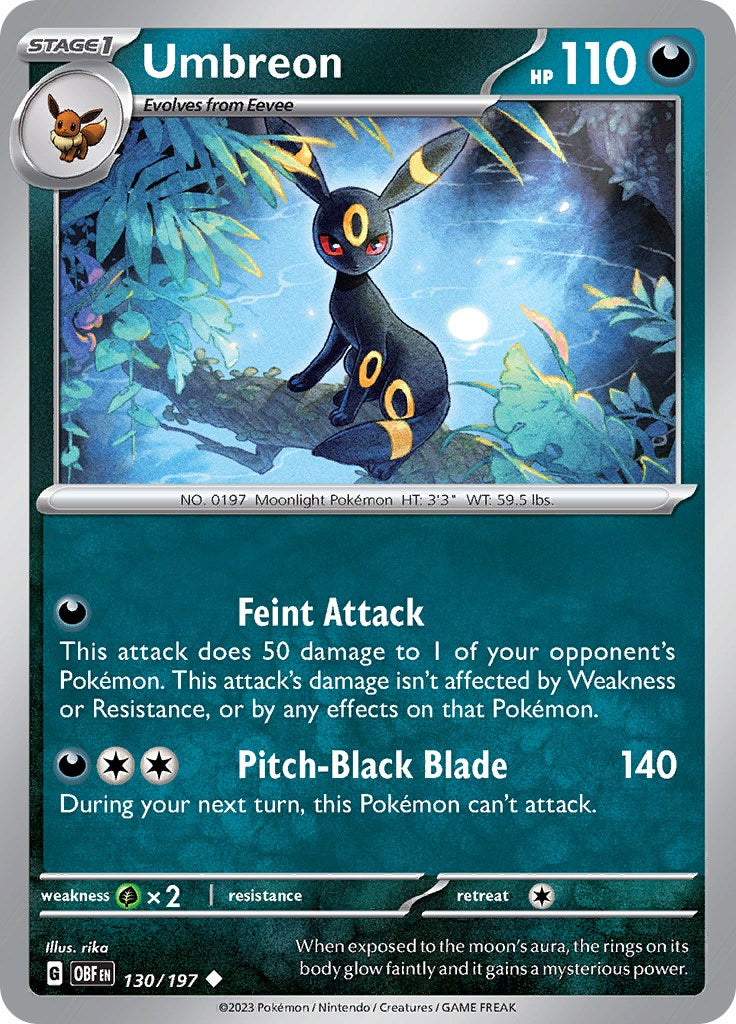 Umbreon [130/197] [Obsidian Flames] Reverse Holofoil