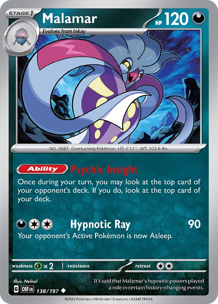 Malamar [138/197] [Obsidian Flames] Reverse Holofoil
