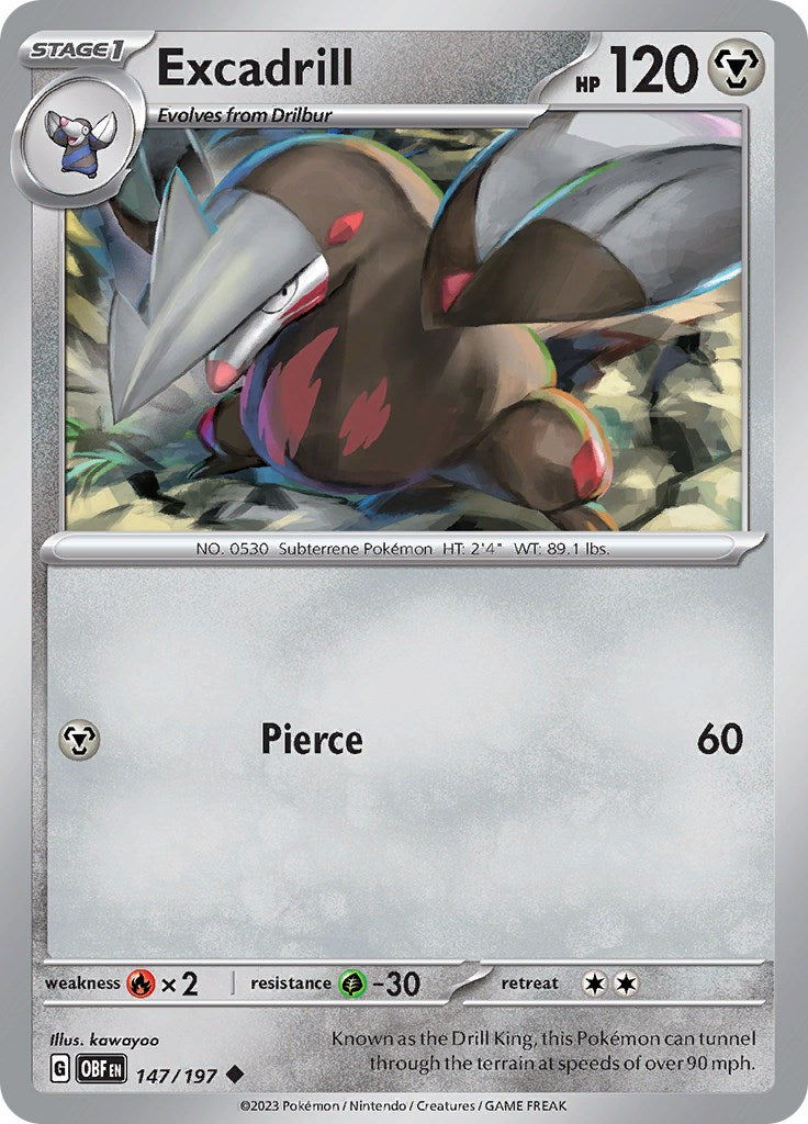 Excadrill [147/197] [Obsidian Flames] Reverse Holofoil