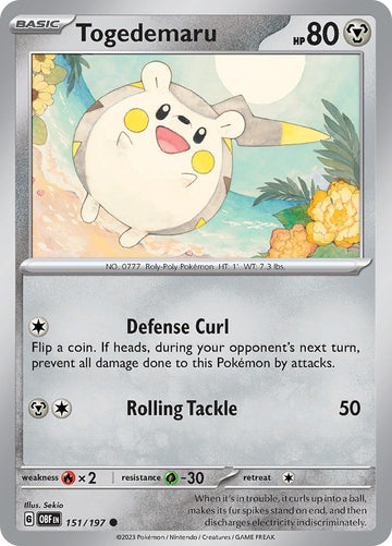 Togedemaru [151/197] [Obsidian Flames] Reverse Holofoil