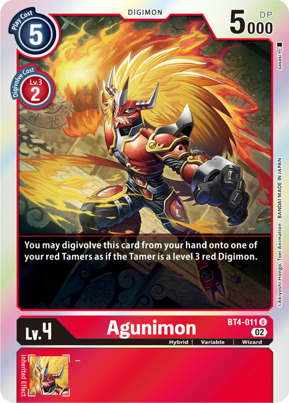 Agunimon (Resurgence Booster Reprint) [BT4-011] [Resurgence Booster] Foil