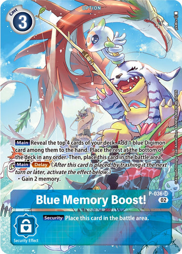 Blue Memory Boost! - P-036 (Digimon Adventure Box 2) [P-036 SR] [Digimon Promotion Cards] Foil