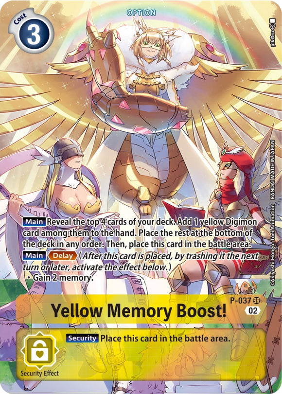 Yellow Memory Boost! - P-037 (Digimon Adventure Box 2) [P-037 SR] [Digimon Promotion Cards] Foil
