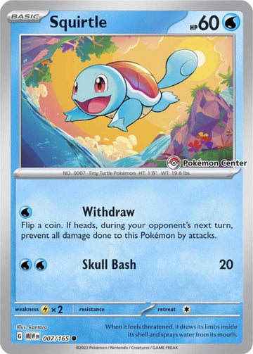 Squirtle - (Pokemon Center Exclusive) [007/165 ] - (SV Scarlet & Violet Promo Cards) Reverse Holofoil