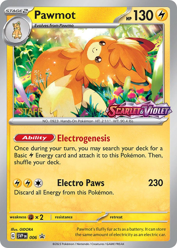 Pawmot - 006 [Staff] [6] - (SV Scarlet & Violet Promo Cards) Holofoil