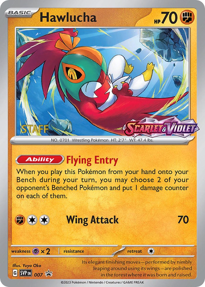 Hawlucha [Staff] [007] - (SV Scarlet & Violet Promo Cards) Holofoil