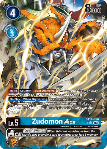 Zudomon Ace (Alternate Art) [BT14-026] [Blast Ace] Foil
