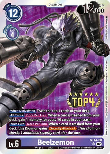 Beelzemon (Digimon 3-On-3 Top 4) [ST14-08 SR] [Starter Deck 14: Beelzemon Advanced Deck Set] Foil