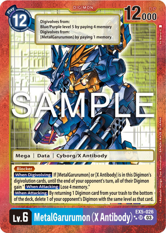 MetalGarurumon (X Antibody) (2 Star Alternate Art) [EX5-026 SR] [Animal Colosseum] Foil
