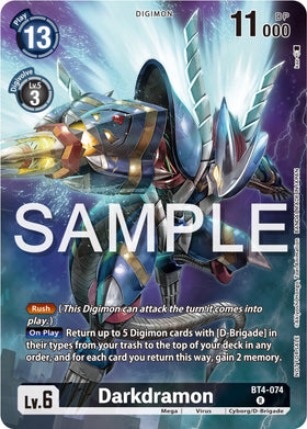 Darkdramon (Official Tournament Pack Vol.12) [BT4-074 R] [Great Legend] Foil