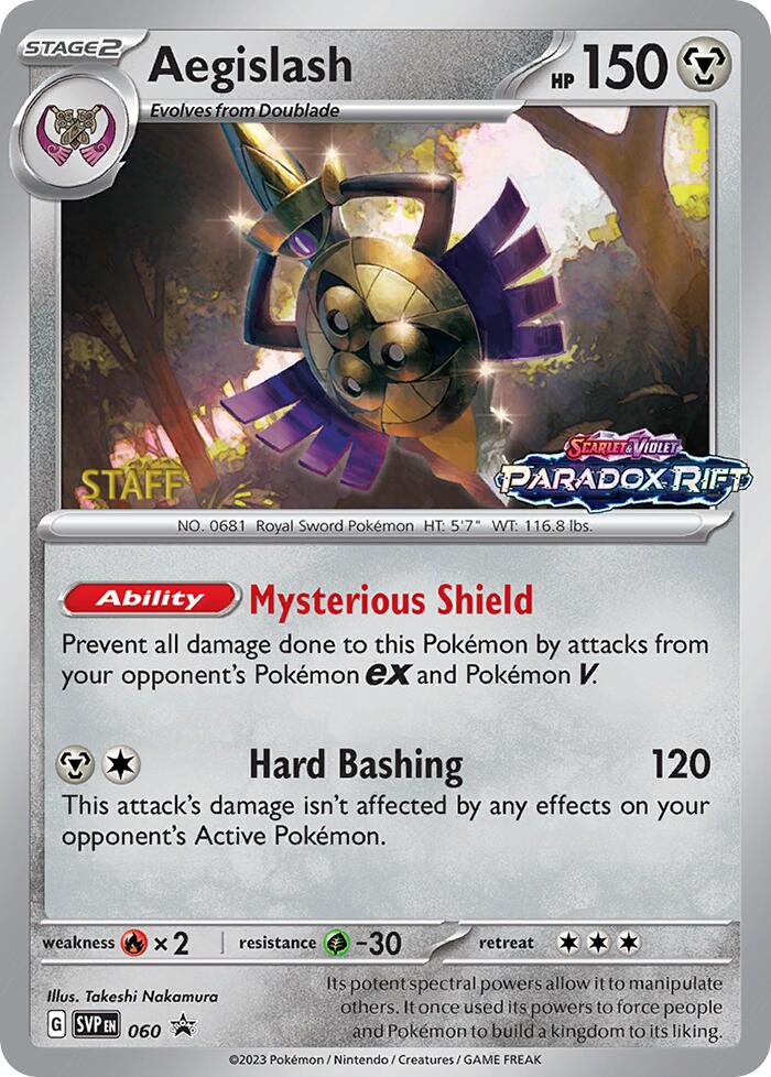 Aegislash - 060 (Prerelease) [Staff] [060] [Scarlet & Violet Promo Cards] Holofoil