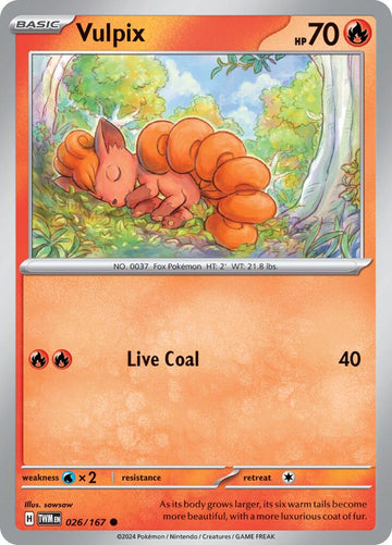 Vulpix [026/167] - (Twilight Masquerade) Reverse Holofoil