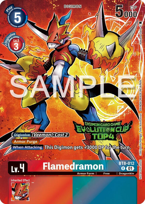 Flamedramon - BT8-012 (2024 Evolution Cup Top 4) [BT8-012 R] [New Awakening] Foil