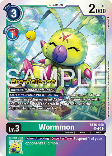 Wormmon [BT16-040-R] [Beginning Observer Pre-Release Cards] Foil