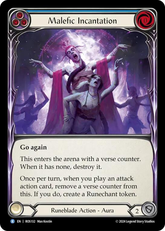 Malefic Incantation (Blue) [ROS132] [Rosetta] Rainbow Foil