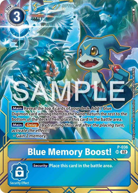 Blue Memory Boost! - P-036 (Premium Card Collection - Memory Boost! Set) [P-036 P] [Digimon Promotion Cards] Foil