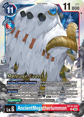 AncientMegatheriummon [BT18-028 R] [Release Special Booster 2.0 Celebration Event Cards] Foil
