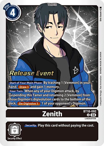 Zenith [BT18-092 U] [Release Special Booster 2.0 Celebration Event Cards] Foil