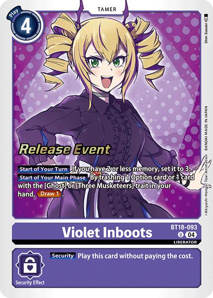 Violet Inboots - BT18-093 [BT18-093 U] [Release Special Booster 2.0 Celebration Event Cards] Foil