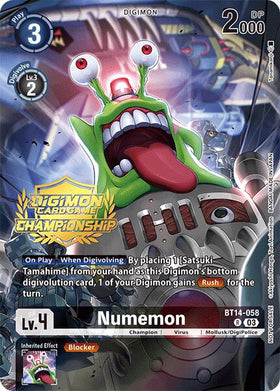 Numemon (Championship 2024 Tamers Pack) [BT14-058 R] [Blast Ace] Foil