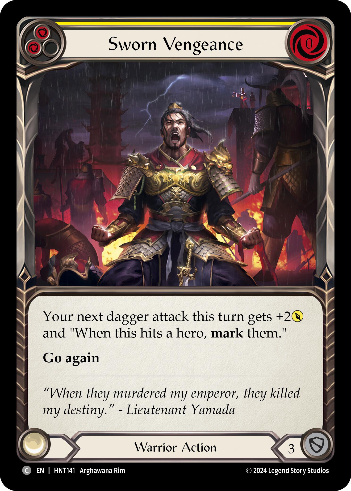Sworn Vengeance (Yellow) [HNT141] [The Hunted] Rainbow Foil