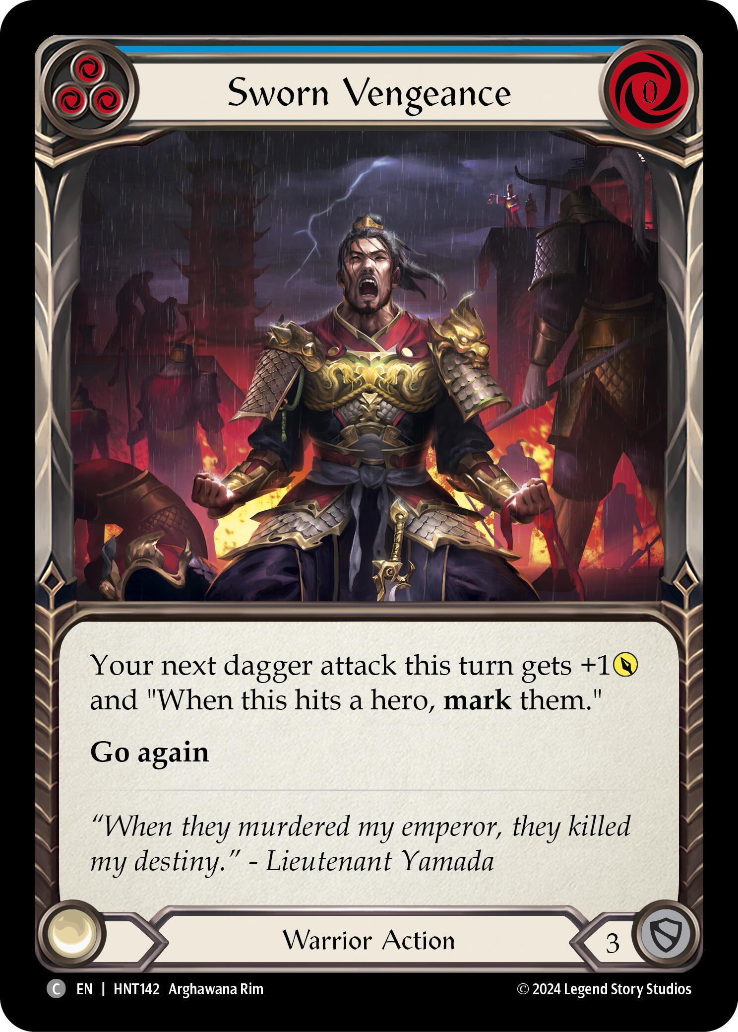 Sworn Vengeance (Blue) [HNT142] [The Hunted] Rainbow Foil