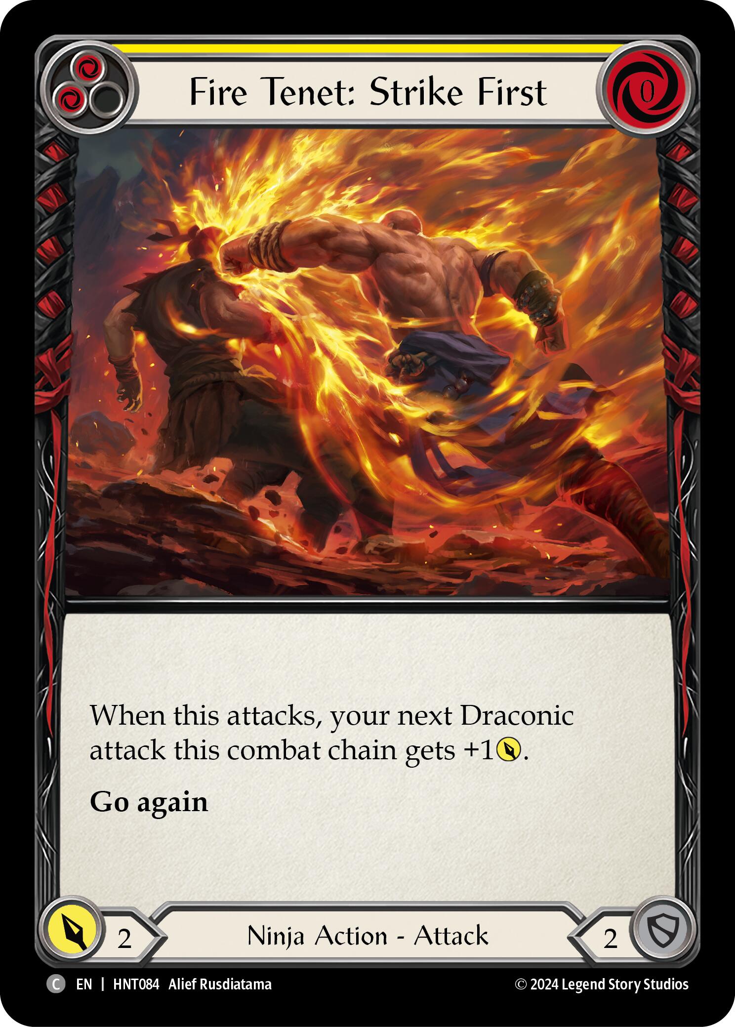 Fire Tenet: Strike First (Yellow) [HNT084] [The Hunted] Rainbow Foil