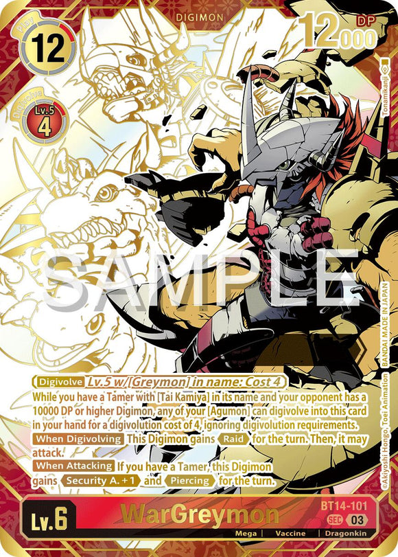 WarGreymon (Rare Pull) [BT14-101 SEC] [Release Special Booster 2.5] Foil