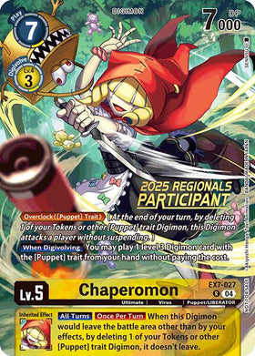 Chaperomon (2025 Regionals Participant) [EX7-027 R] [Digimon LIBERATOR] Foil