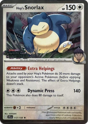 Hop's Snorlax - 117/159 (Cosmos Holo) [117/159] [Journey Together] Holofoil