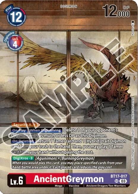 AncientGreymon (Tamer's Selection Box Ver. Championship 2024) [BT17-017 SR] [Secret Crisis] Foil