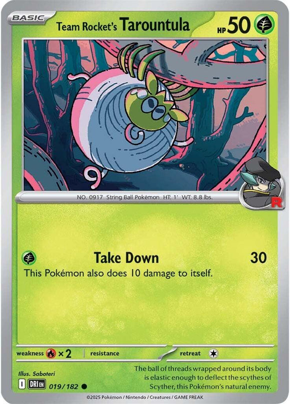 Team Rocket's Tarountula [019/182] [Destined Rivals] Reverse Holofoil