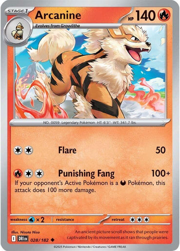 Arcanine [028/182] [Destined Rivals] Reverse Holofoil