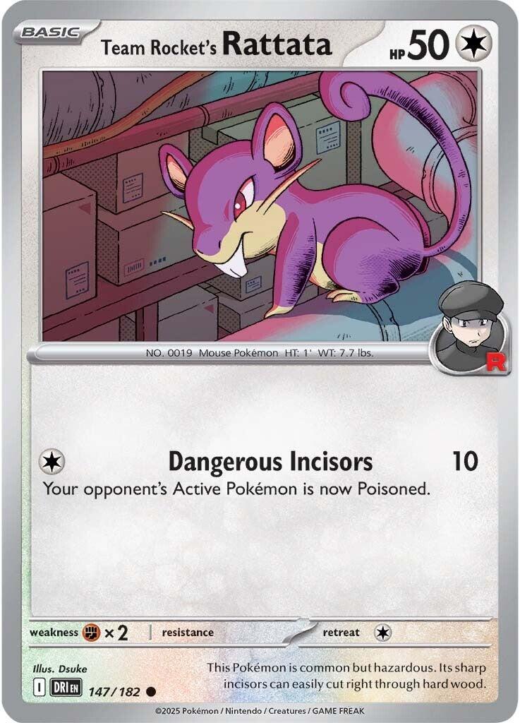 Team Rocket's Rattata [147/182] [Destined Rivals] Reverse Holofoil