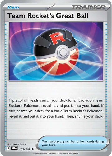 Team Rocket's Great Ball [175/182] [Destined Rivals] Reverse Holofoil