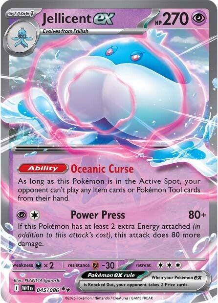 Jellicent ex [045/086] [White Flare] Holofoil