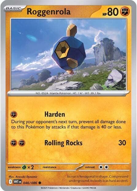 Roggenrola [046/086] [White Flare] Reverse Holofoil