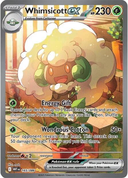 Whimsicott ex [165/086] [White Flare] Holofoil