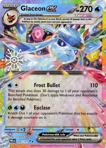 Glaceon ex - 026/131 (Holiday Calendar) [026/131] [Prismatic Evolutions] Holofoil