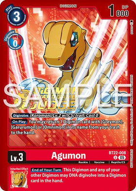 Agumon (Judge Pack 2025 Wave 2) [BT22-008 U] [Cyber Eden] Foil