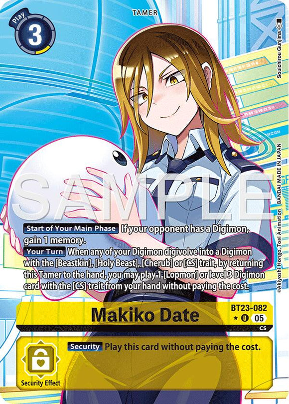 Makiko Date (Alternate Art) [BT23-082 U] [Hackers' Slumber] Foil