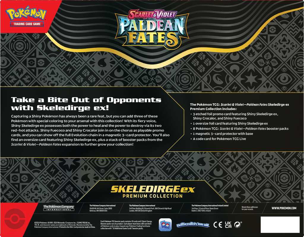 Pokémon TCG: Scarlet & Violet Paldean Fates Skeledirge ex Premium Collection