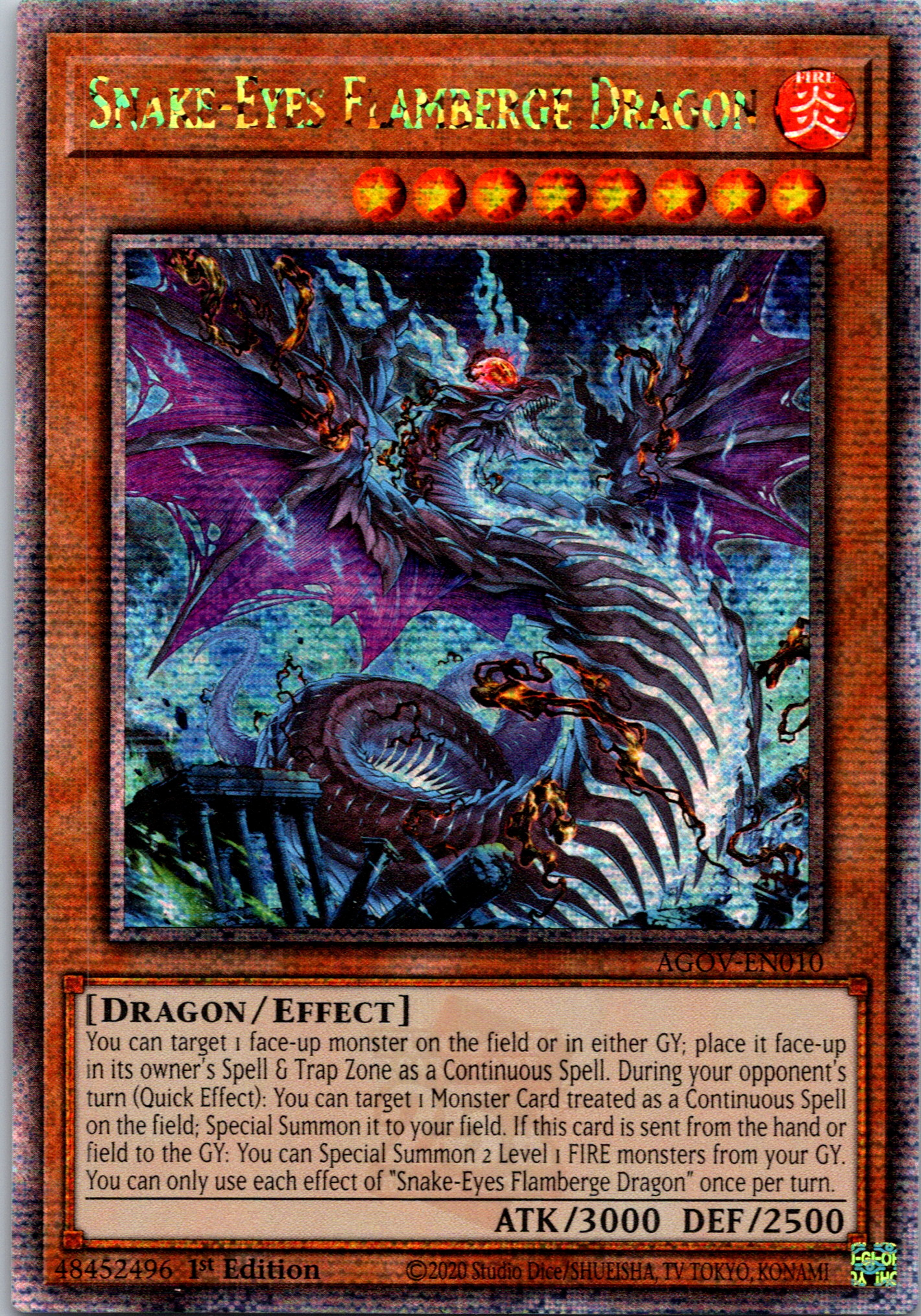 Snake-Eyes Flamberge Dragon (Quarter Century Secret Rare) [AGOV-EN010] 1st Edition