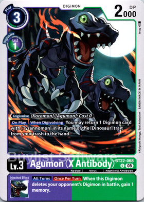Agumon (X Antibody) [BT22-068 U] [Cyber Eden]