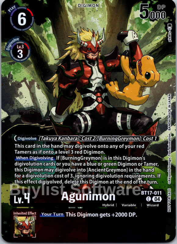 Agunimon (Legend Pack 2024 Box Topper) [BT17-011-C] [Chain of Liberation] Foil