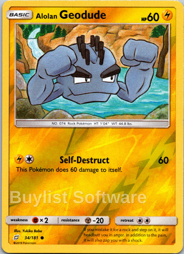 Alolan Geodude (34) [34/181] [Team Up] Reverse Holofoil